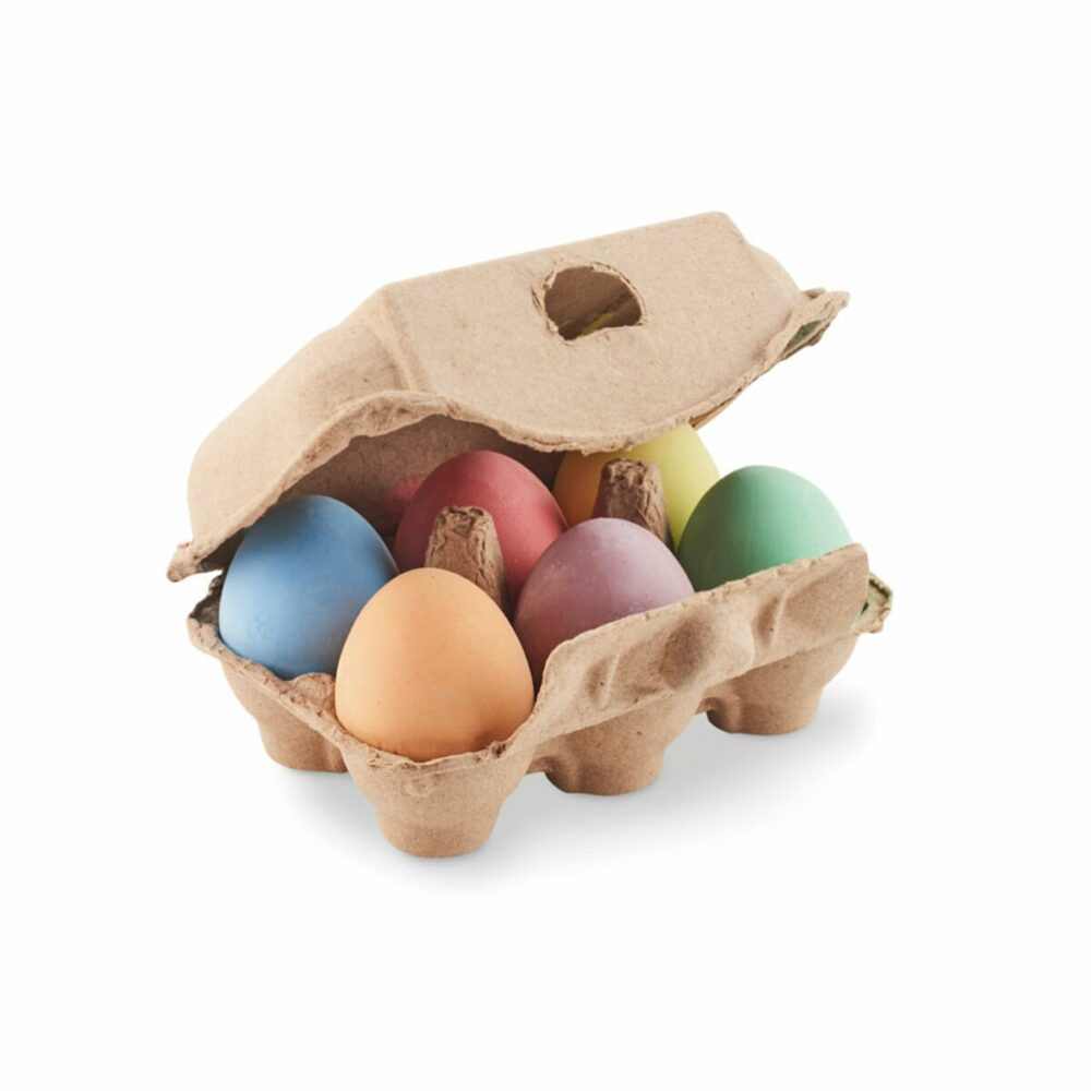 6 kredowych jajek w pudełku