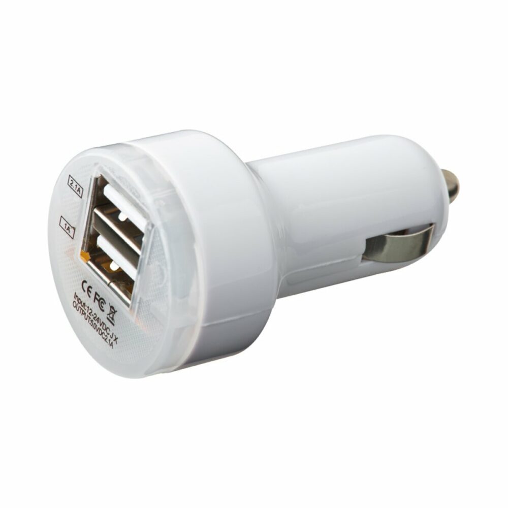 Ładowarka samochodowa USB - biały