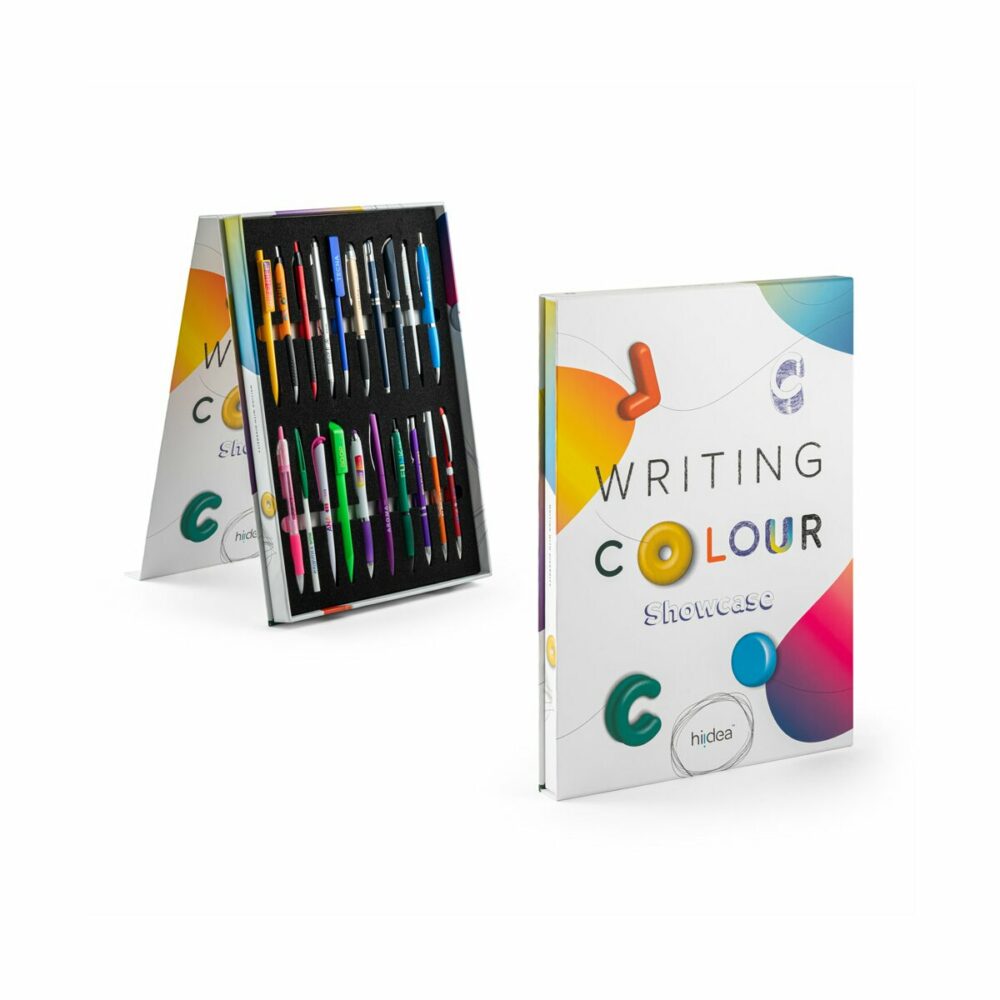 COLOUR WRITING SHOWCASE. Wzornik z 20 kolorowymi długopisami