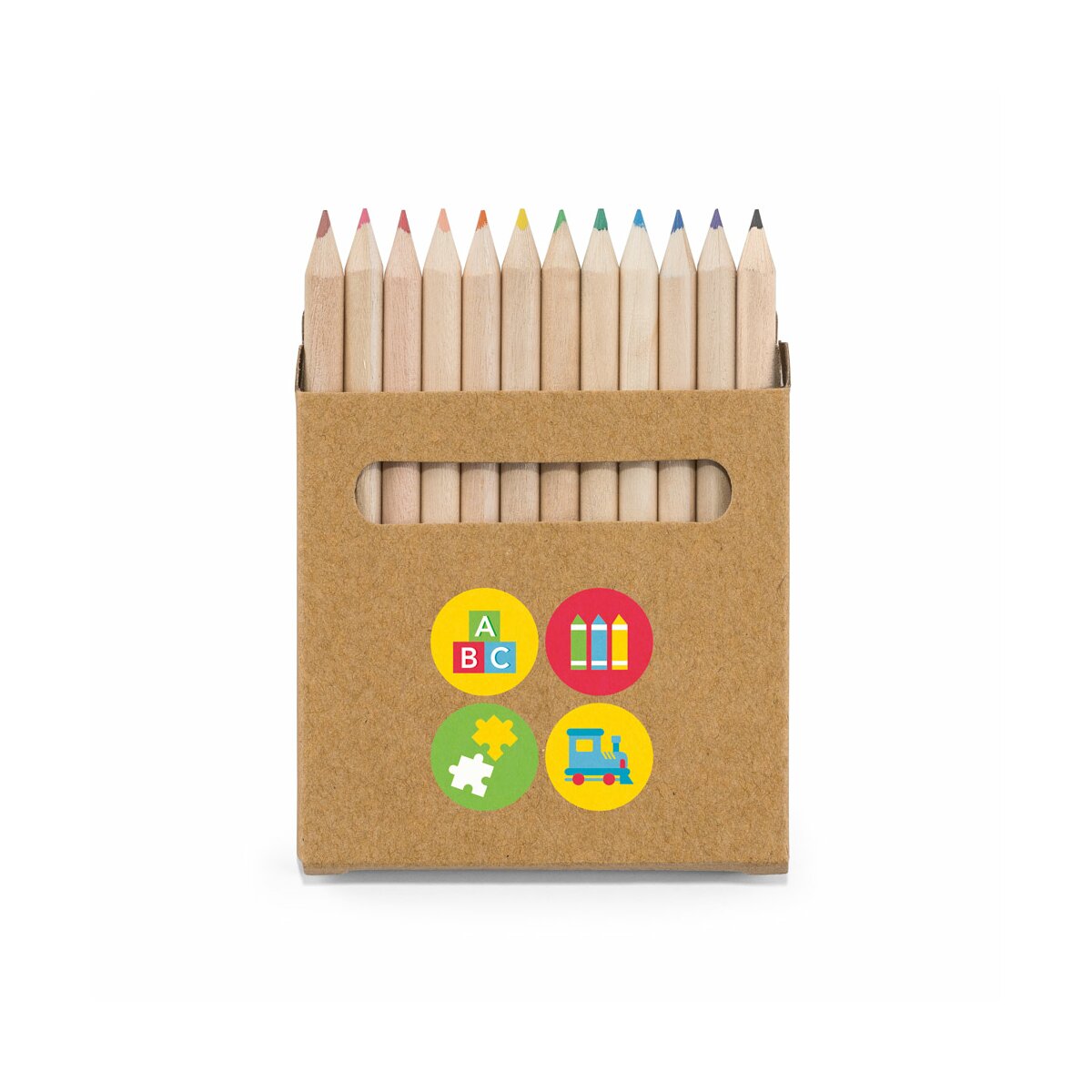 COLOURED. Piórnik z 12 kolorowymi kredkami