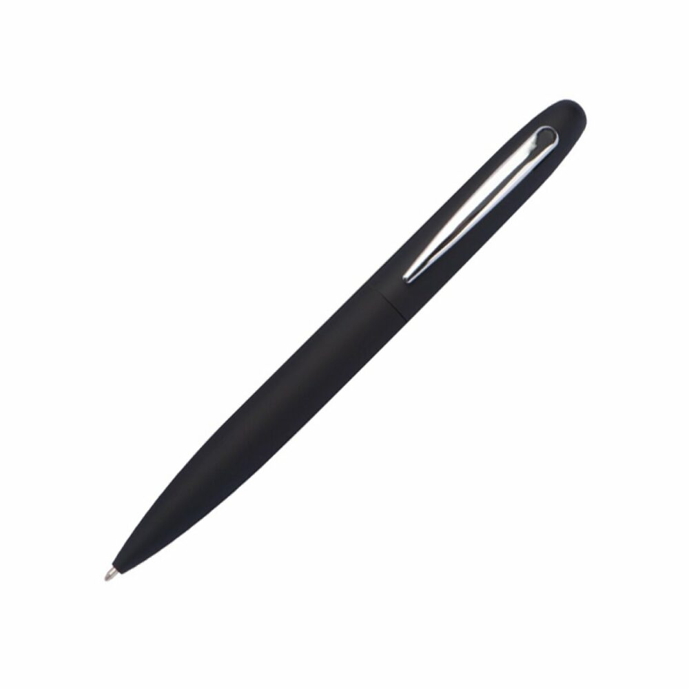Długopis metalowy gumowany - czarny