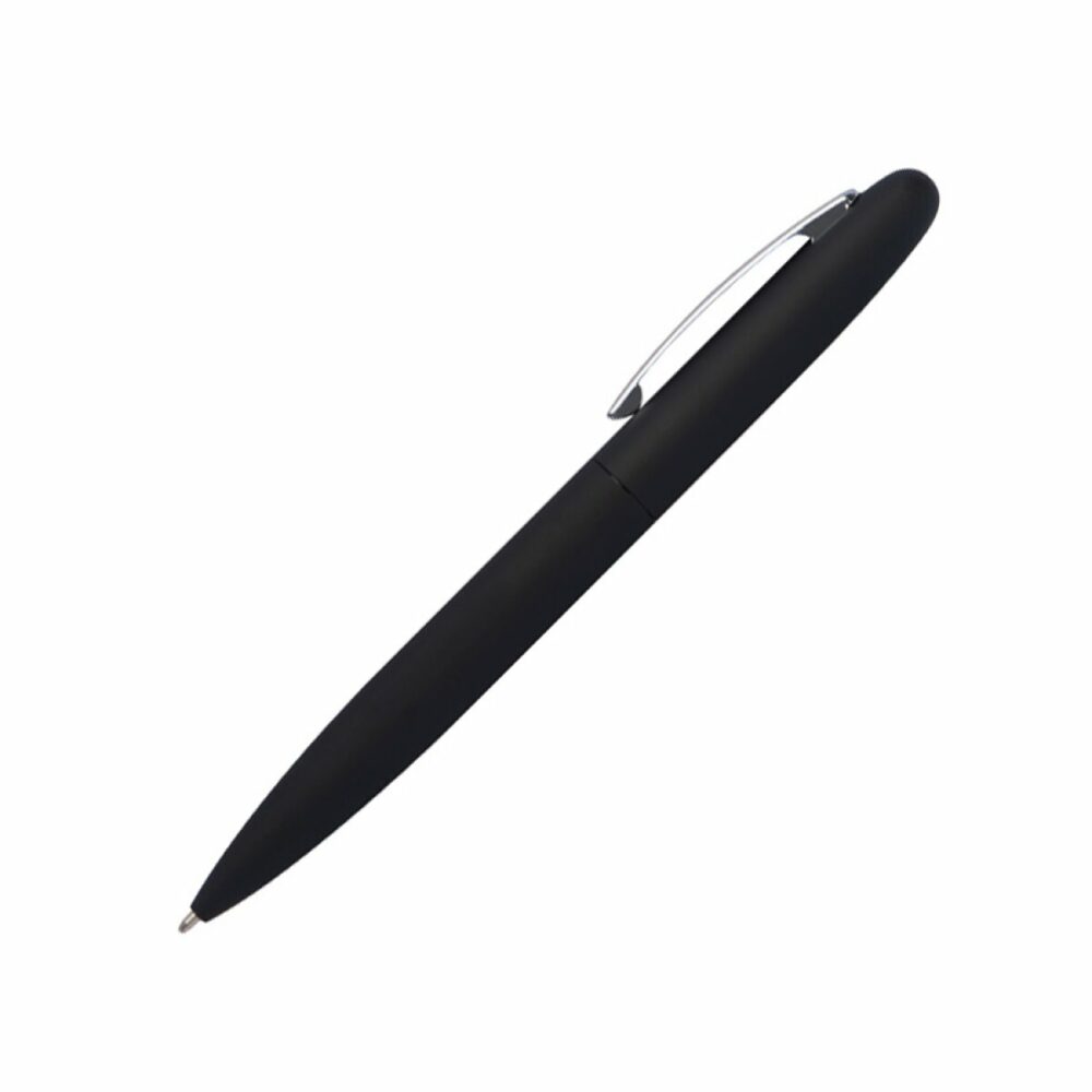 Długopis metalowy gumowany - czarny