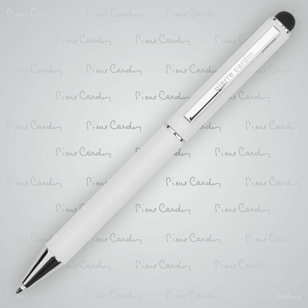 Długopis metalowy touch pen, soft touch CLAUDIE Pierre Cardin - biały