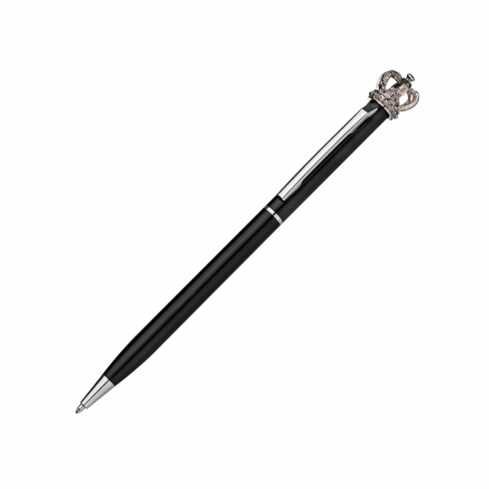 Długopis metalowy z koroną - czarny