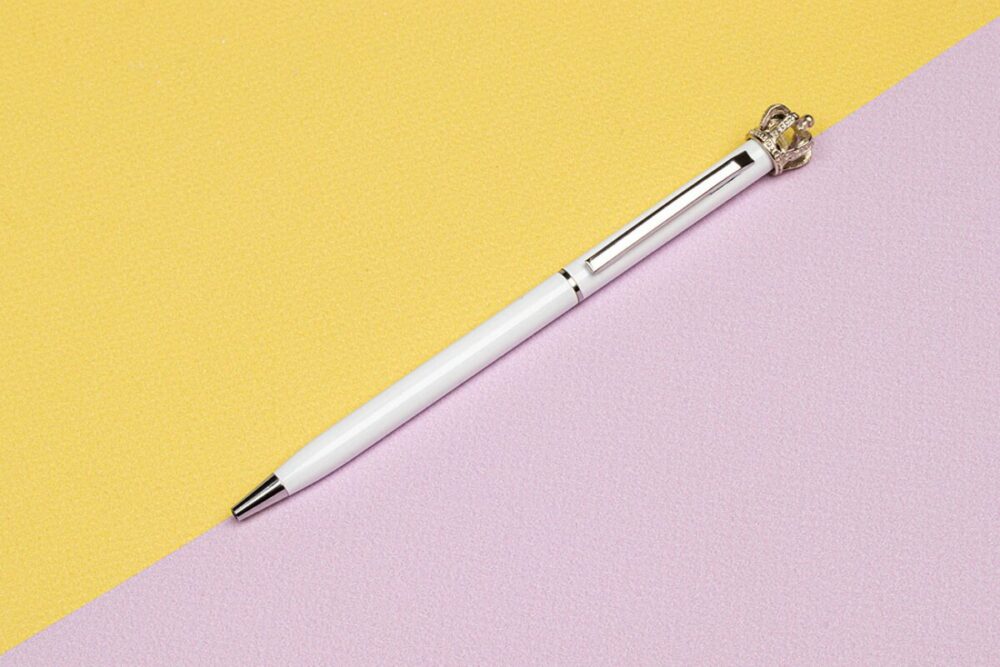 Długopis metalowy z koroną - czarny