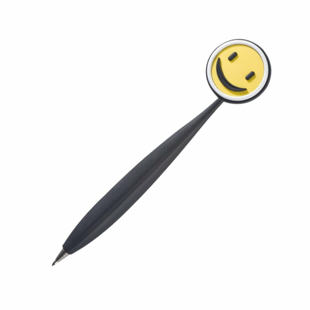 Długopis plastikowy z buźką - czarny