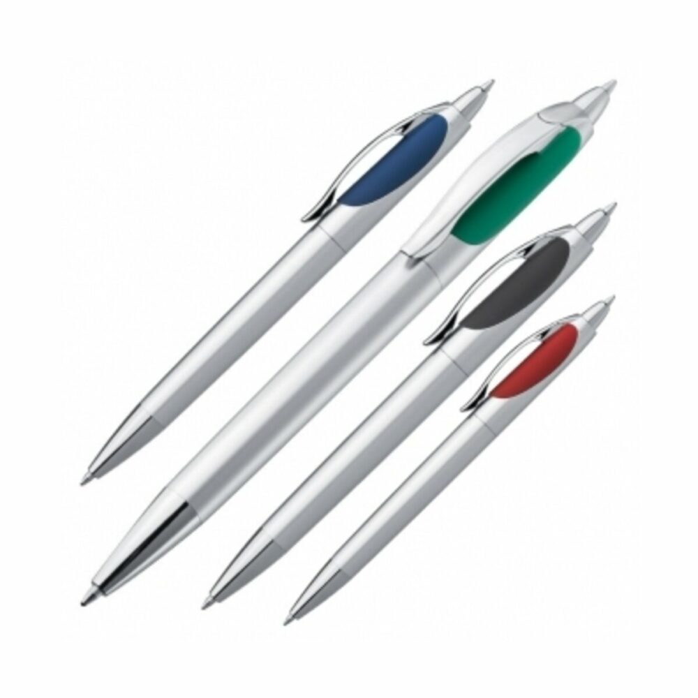 Długopis plastikowy z dwoma wkładami - ciemnozielony