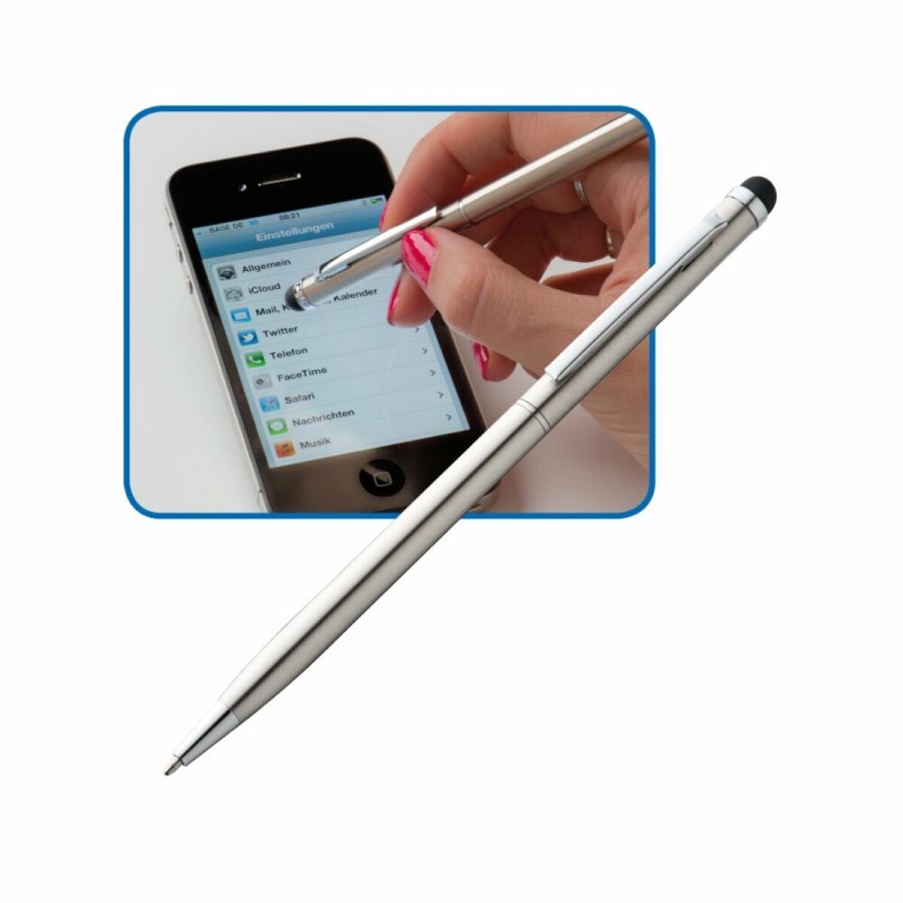 Długopis stalowy do ekranów dotykowych - szary