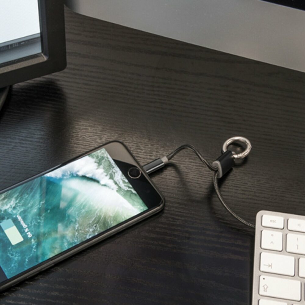 Kabelki do iPhone i Android z brelokiem - czarny