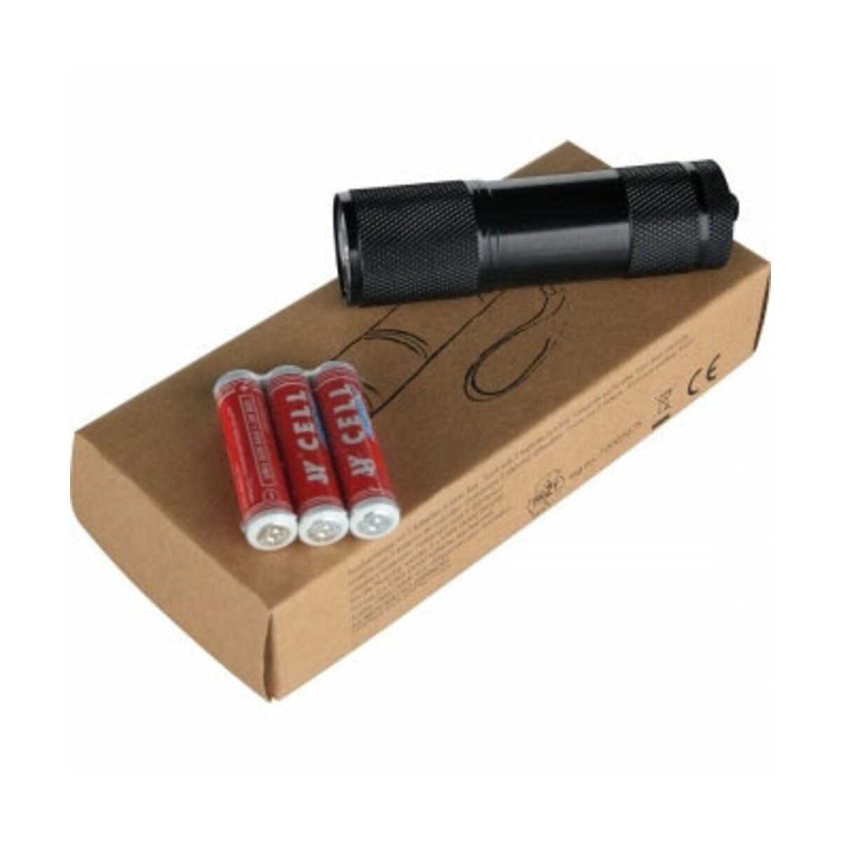 Latarka 9 LED metalowa - czarny