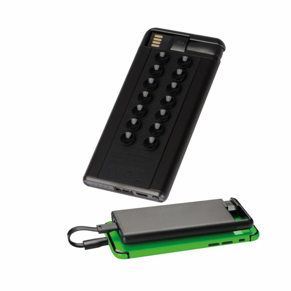 Power bank 4000 mAh z przyssawkami - czarny