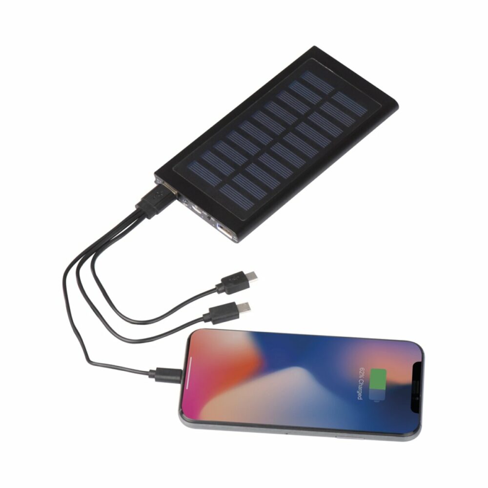 Power bank 8000 mAh - solarny - czarny