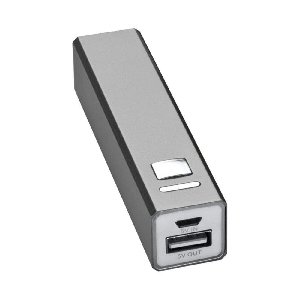 Power bank metalowy 2200 mAh - szary