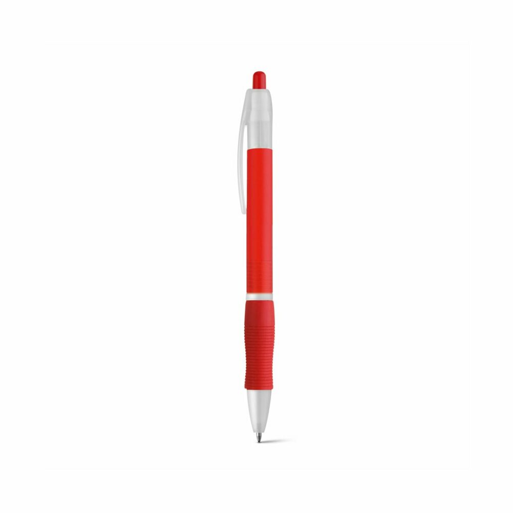 SLIM BK. Długopis z uchwytem antypoślizgowym - Czerwony