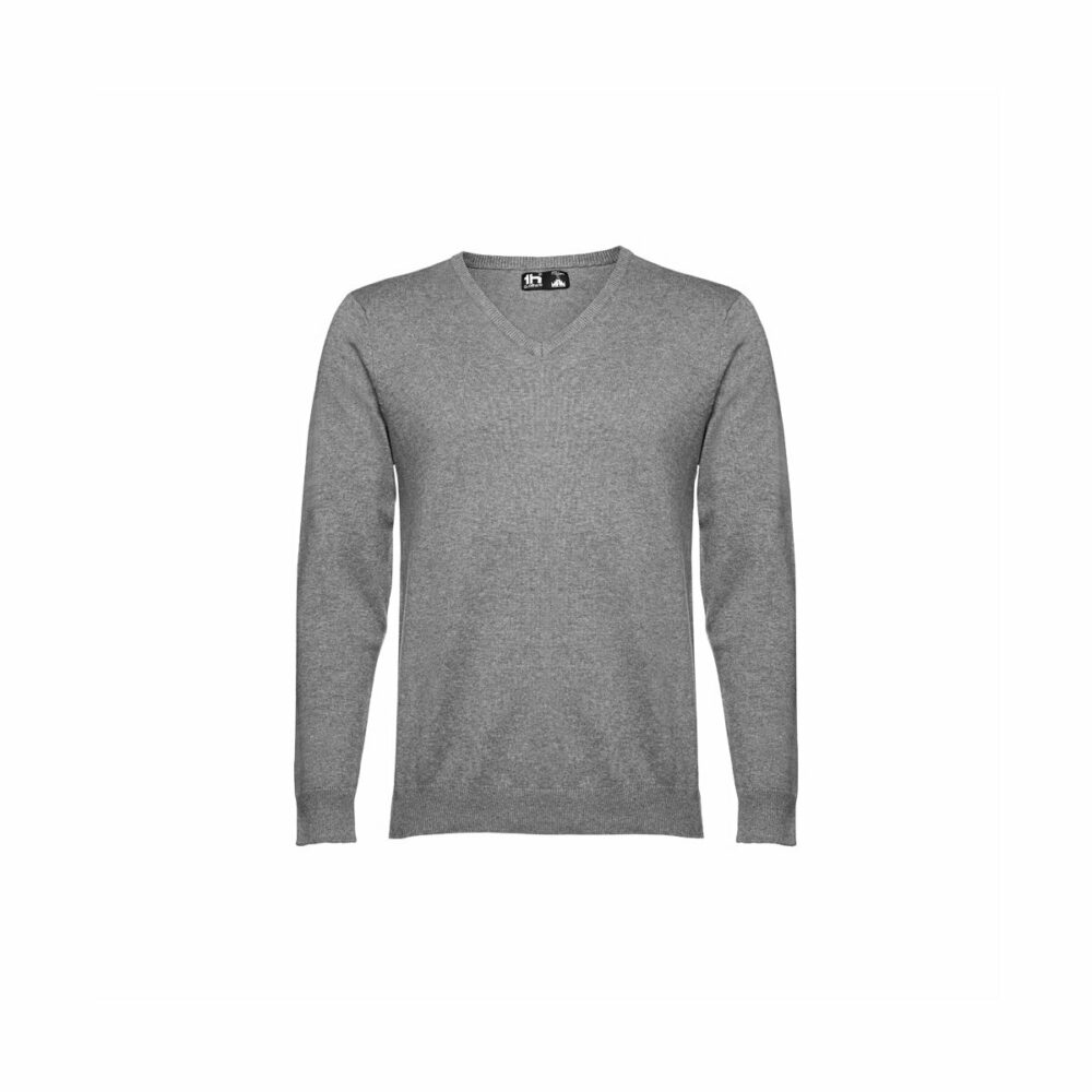 THC MILAN. Męski sweter - Średni szary melanż