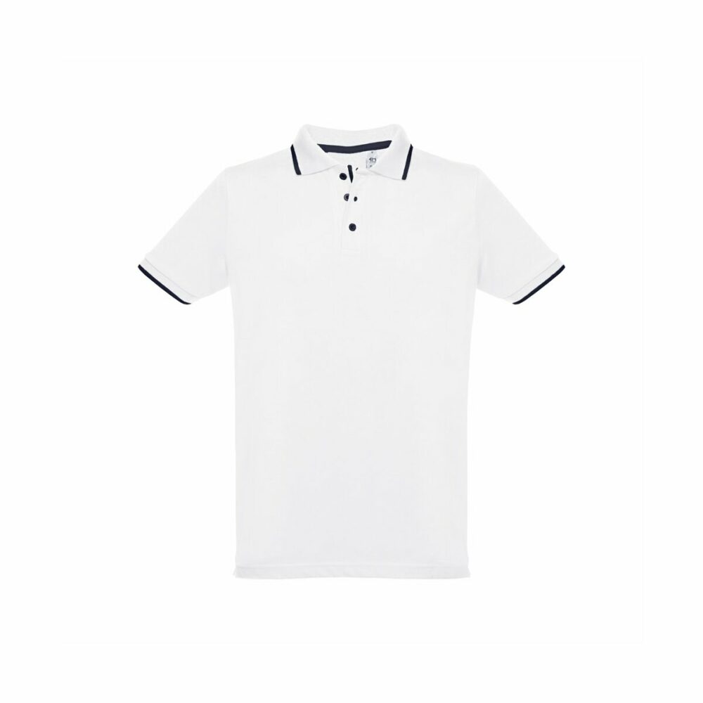 THC ROME WH. Męski slim fit polo t-shirt - Biały