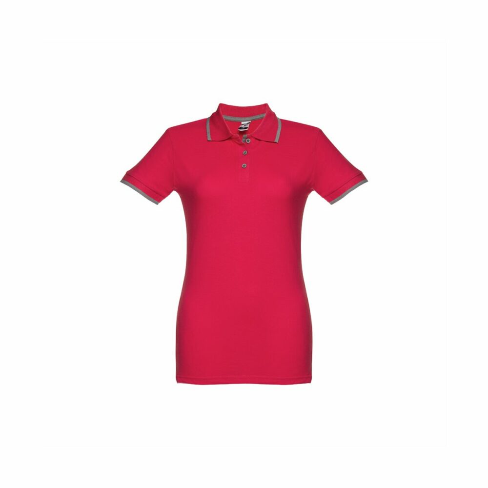 THC ROME WOMEN. Damski slim fit polo t-shirt - Czerwony