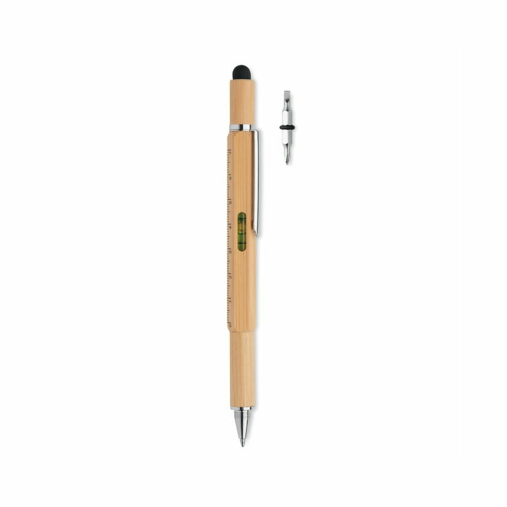 Bambusowy długopis z poziomicą