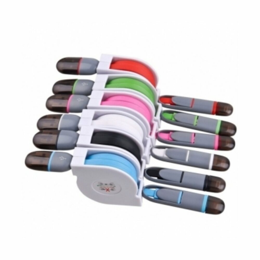 Zwijany kabel USB do transferu danych - czerwony