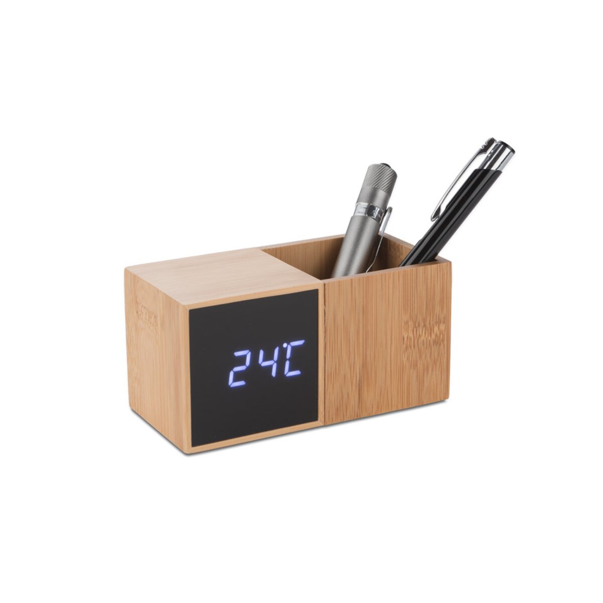 Zegar z przybornikiem na biurko BAMBOO ASG-03089