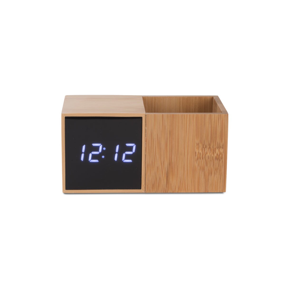 Zegar z przybornikiem na biurko BAMBOO ASG-03089