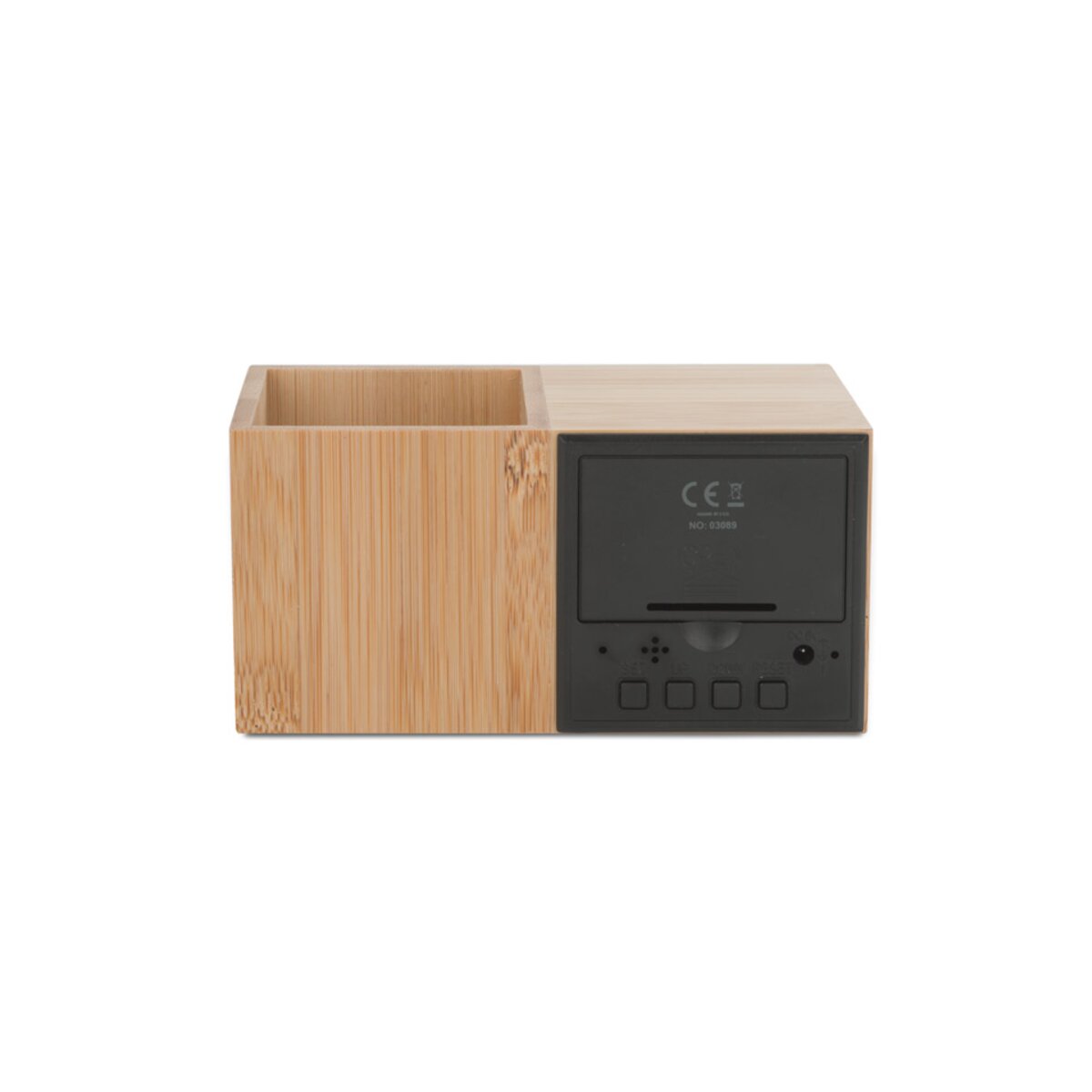 Zegar z przybornikiem na biurko BAMBOO ASG-03089