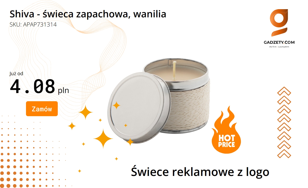 Świeca zapachowa Shiva o zapachu wanilii