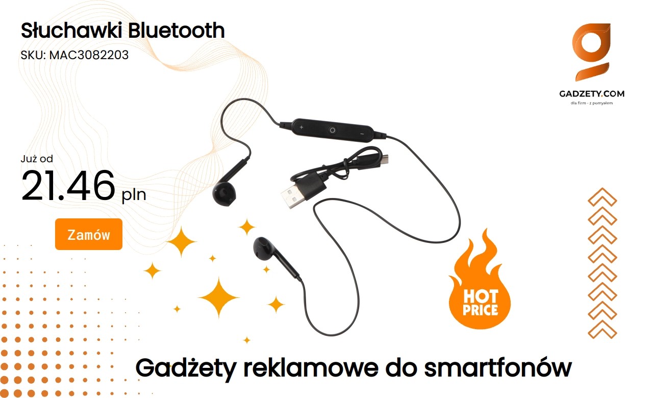 Słuchawki Bluetooth bezprzewodowe na białym tle