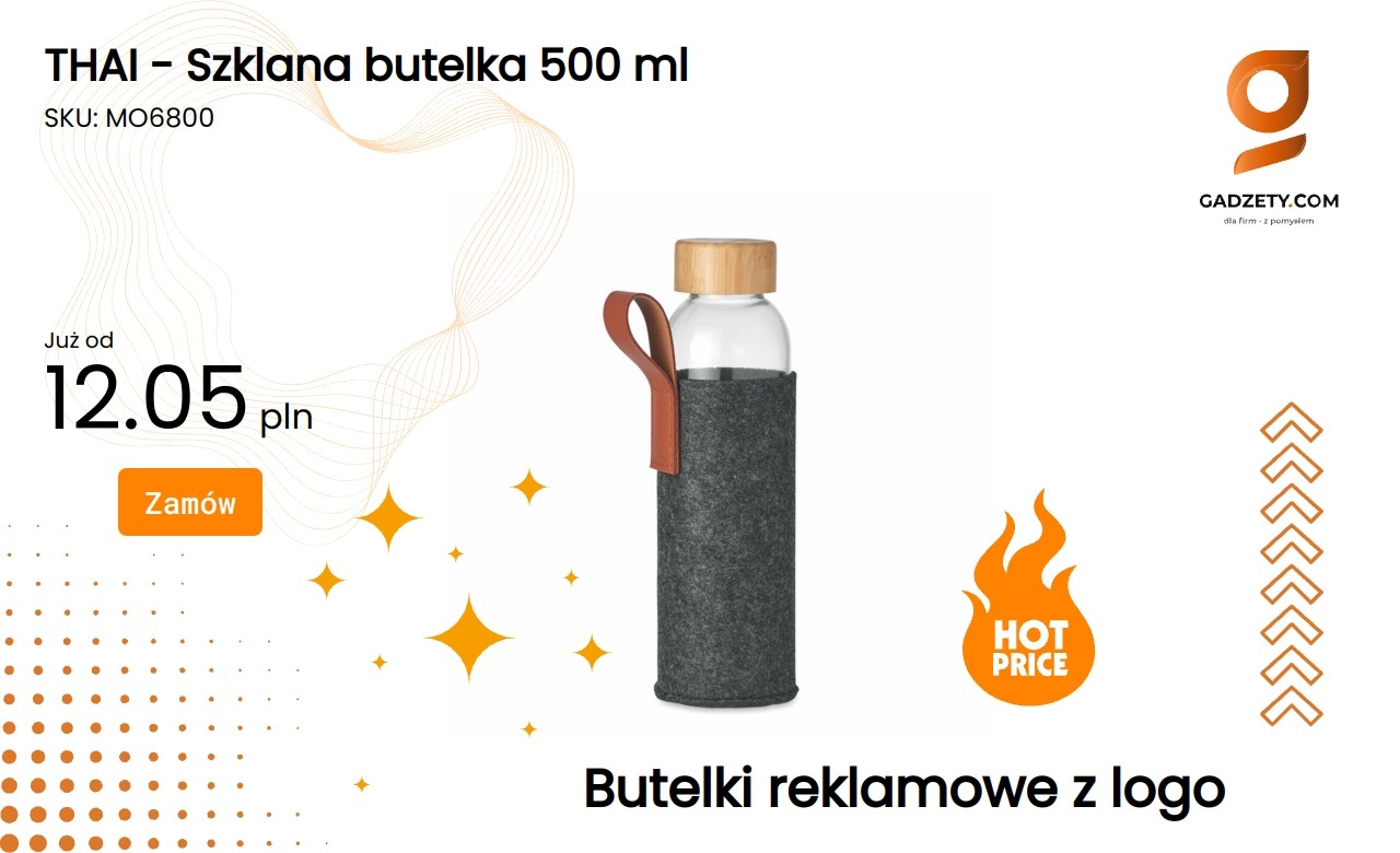 THAI - Szklana butelka 500 ml Szklana butelka 500 ml z kuchni tajskiej