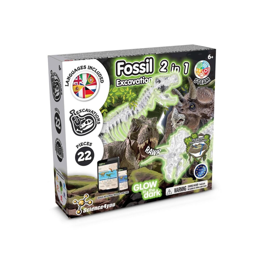 2 in 1 Fossil Excavation Kit I Gra edukacyjna dla dzieci