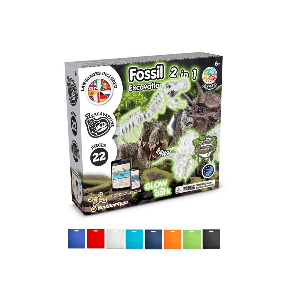 2 in 1 Fossil Excavation Kit IV Gra edukacyjna dostarczany z torebką prezentową z włókniny (80 g/m²)