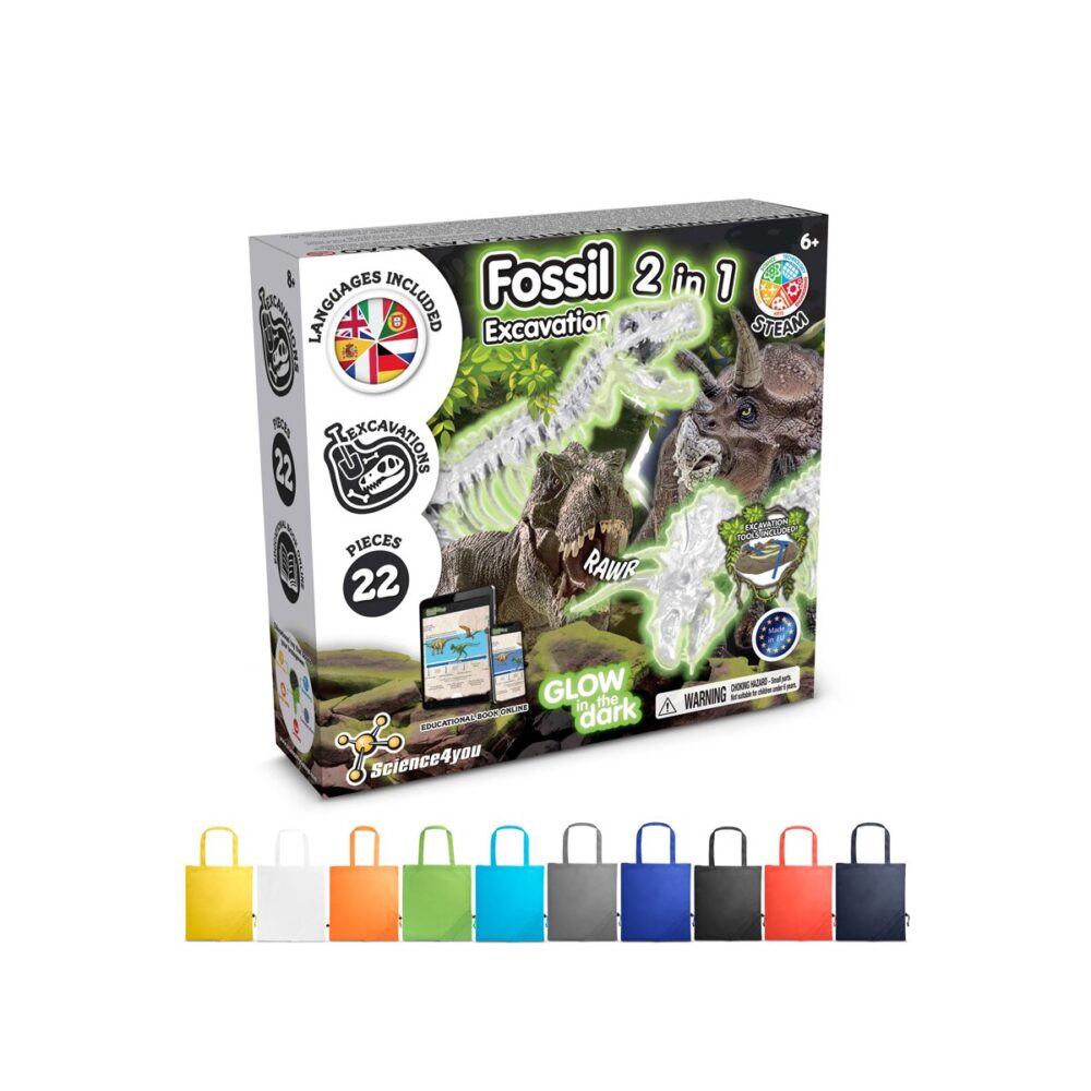 2 in 1 Fossil Excavation Kit V Gra edukacyjna dostarczany ze składaną torbą prezentową 190T