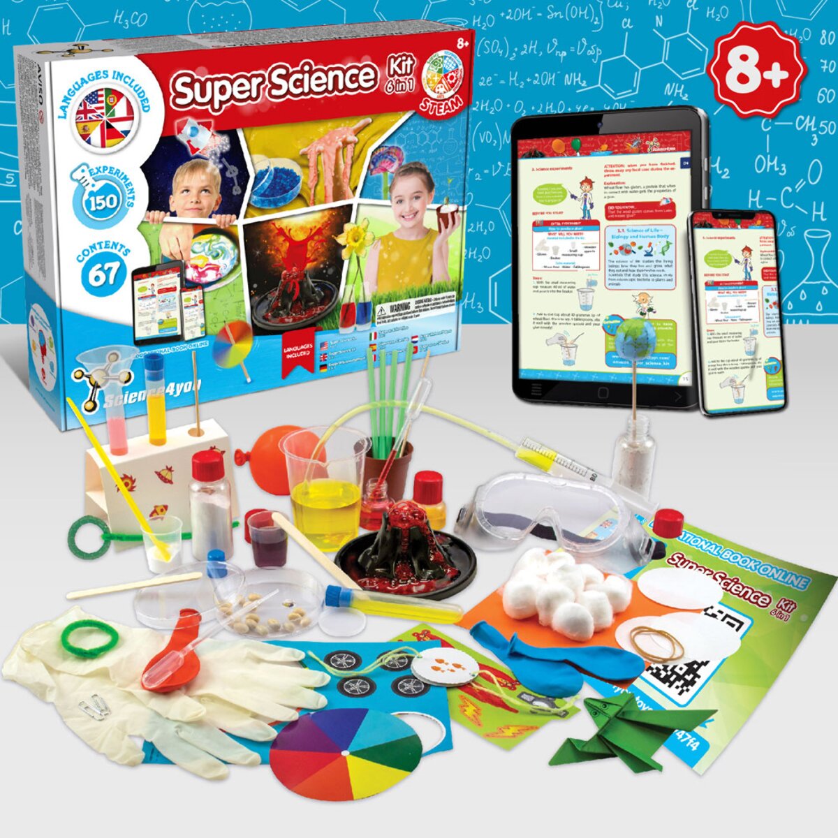 6 in 1 Super Science Kit III Gra edukacyjna dostarczana z papierową torebką prezentową (115 g/m²)