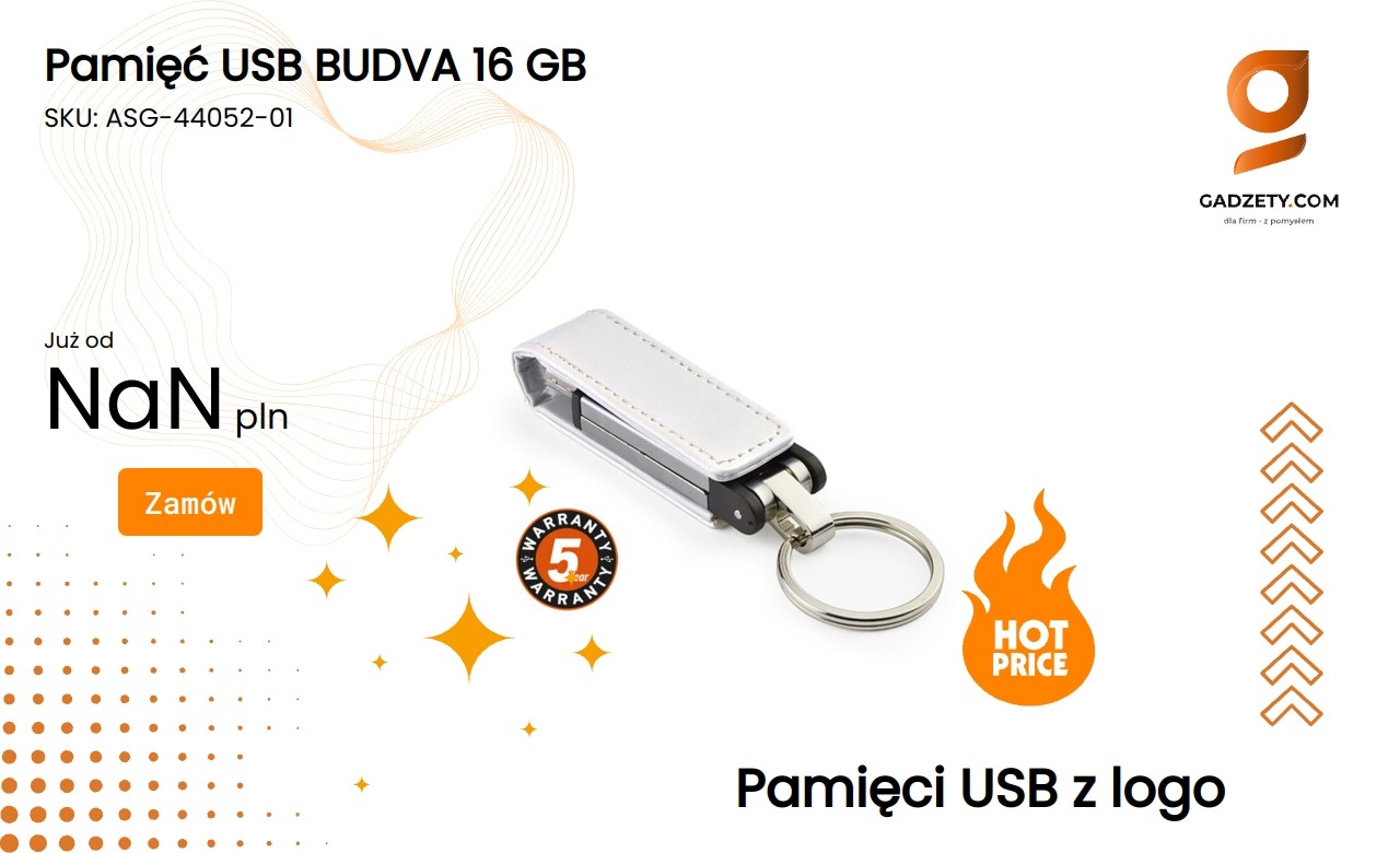 Pamięć USB BUDVA 16 GB Pamięć USB BUDVA o pojemności 16 GB