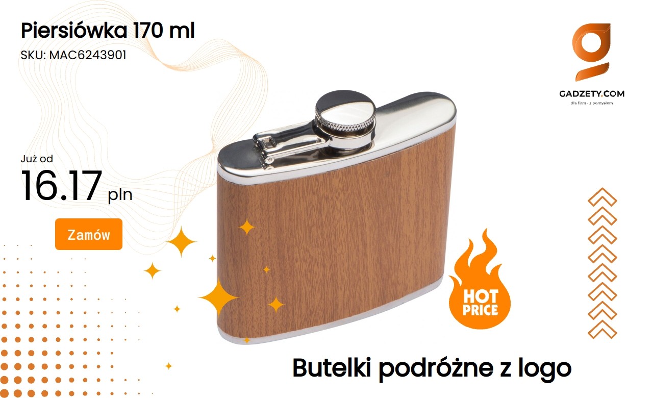 Piersiówka 170 ml Piersiówka o pojemności 170 ml