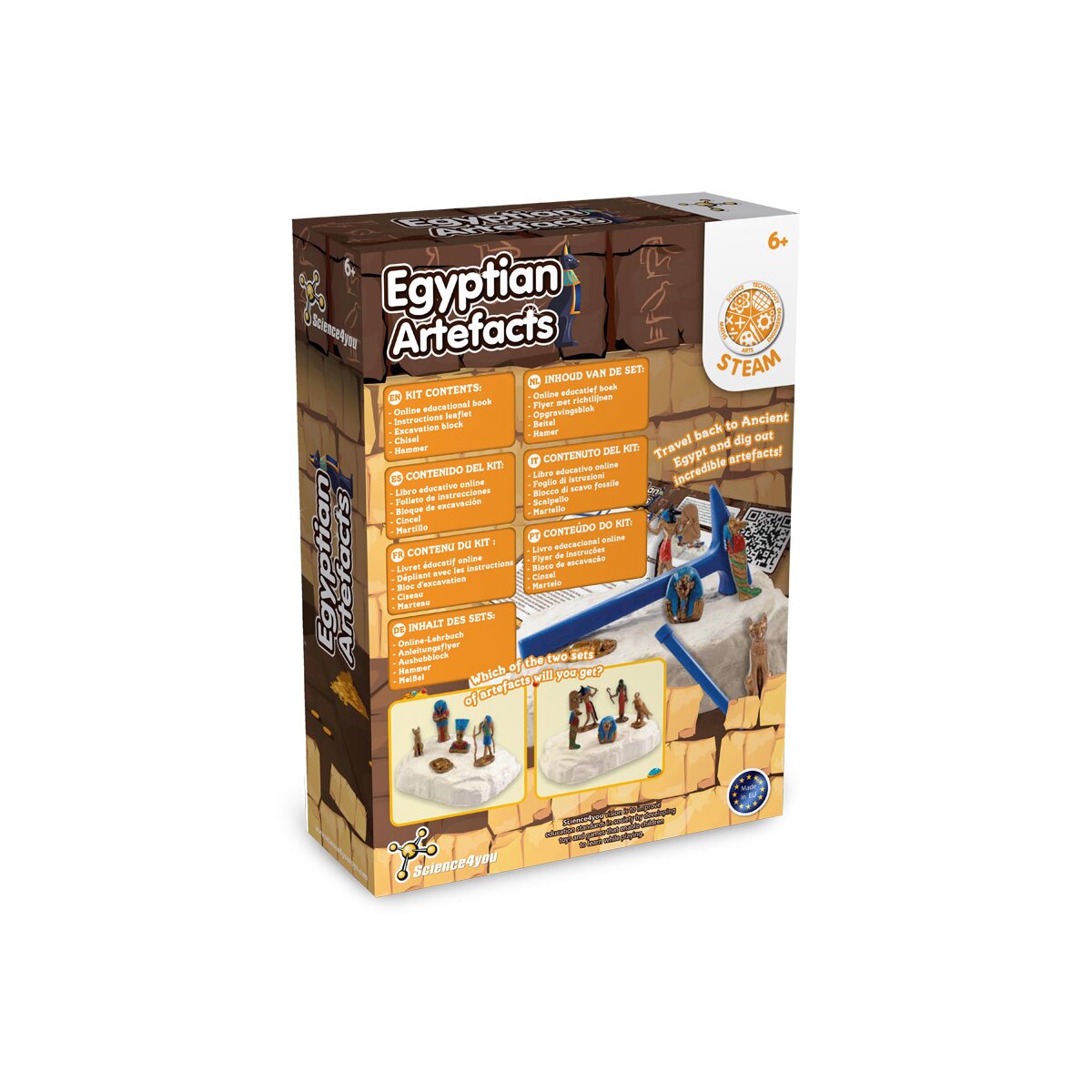 Ancient Egypt Excavation Kit II Gra edukacyjna dostarczana z papierową torebką prezentową (90 g/m²)