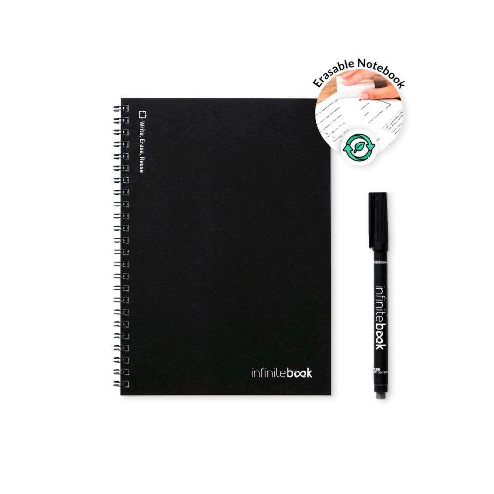 INFINITEBOOK LINED A5 Infinitebook z elastyczną okładką i 15 stronami do tablicy w linie