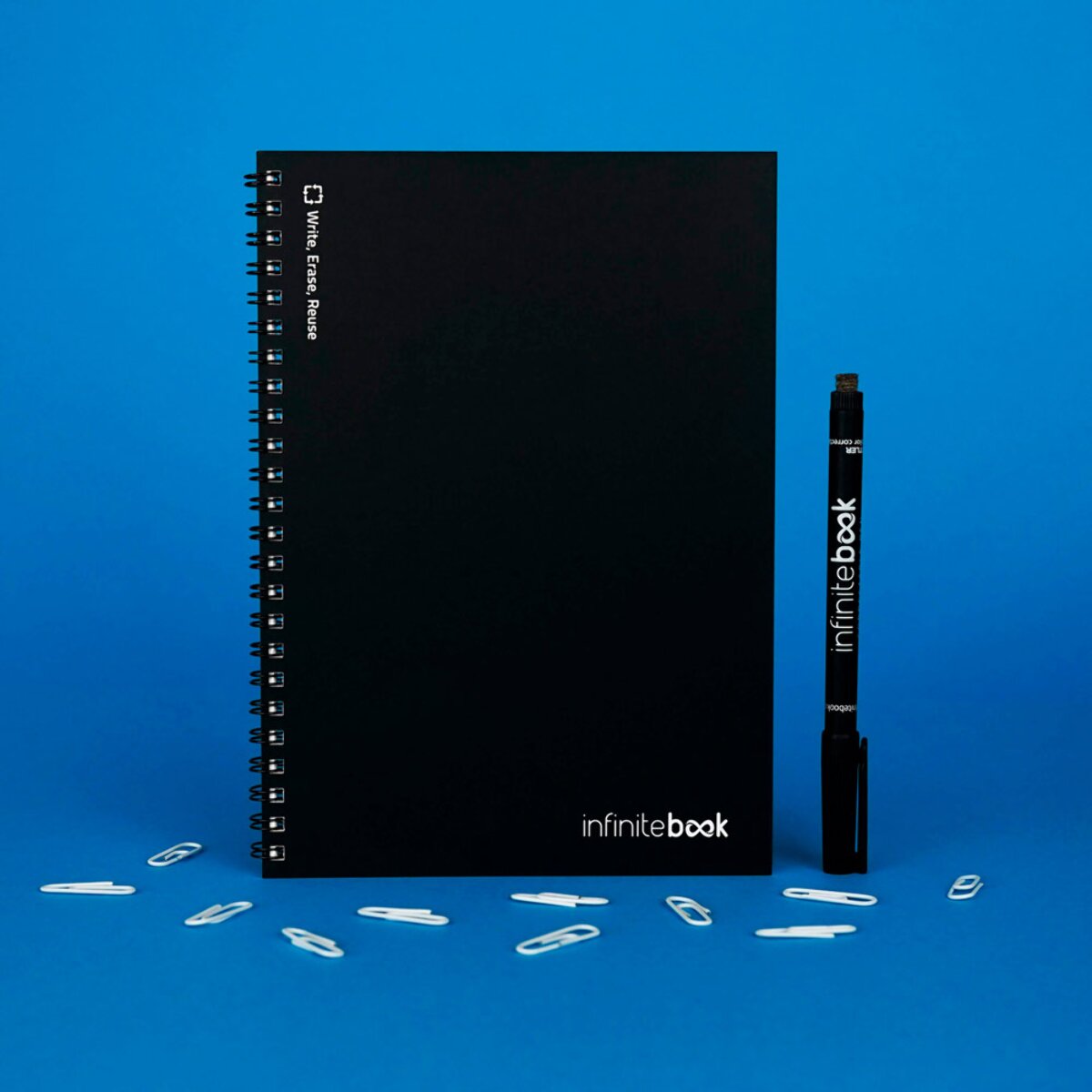 INFINITEBOOK PLAIN A5 Infinitebook z elastyczną okładką i 15 zwykłymi stronami do tablicy