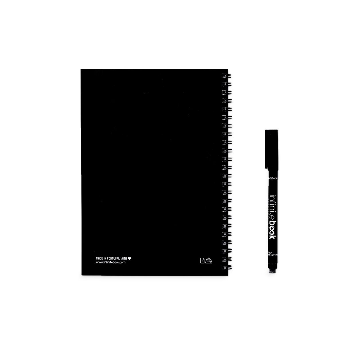 INFINITEBOOK PLAIN A5 Infinitebook z elastyczną okładką i 15 zwykłymi stronami do tablicy