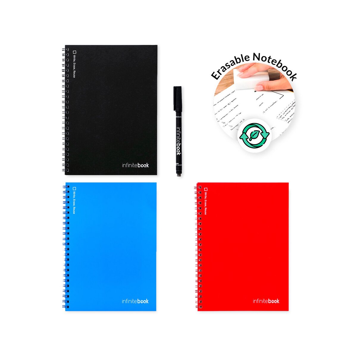 INFINITEBOOK PLAIN A5 Infinitebook z elastyczną okładką i 15 zwykłymi stronami do tablicy