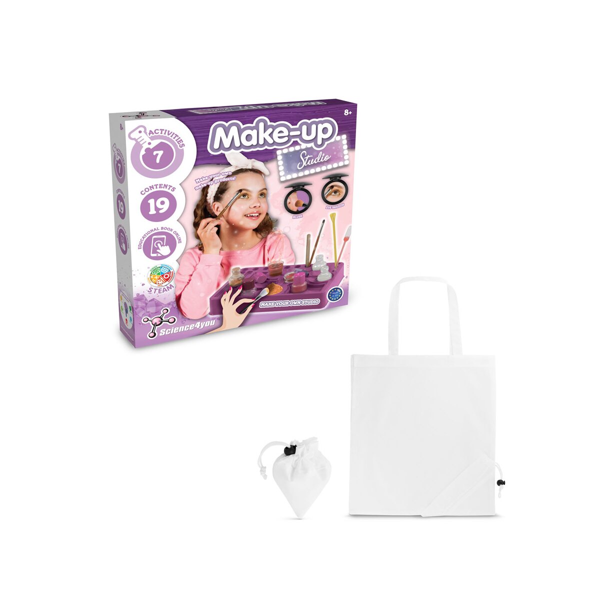 Makeup Studio Kit II. Gra edukacyjna dostarczany ze składaną torbą prezentową 190T - Biały
