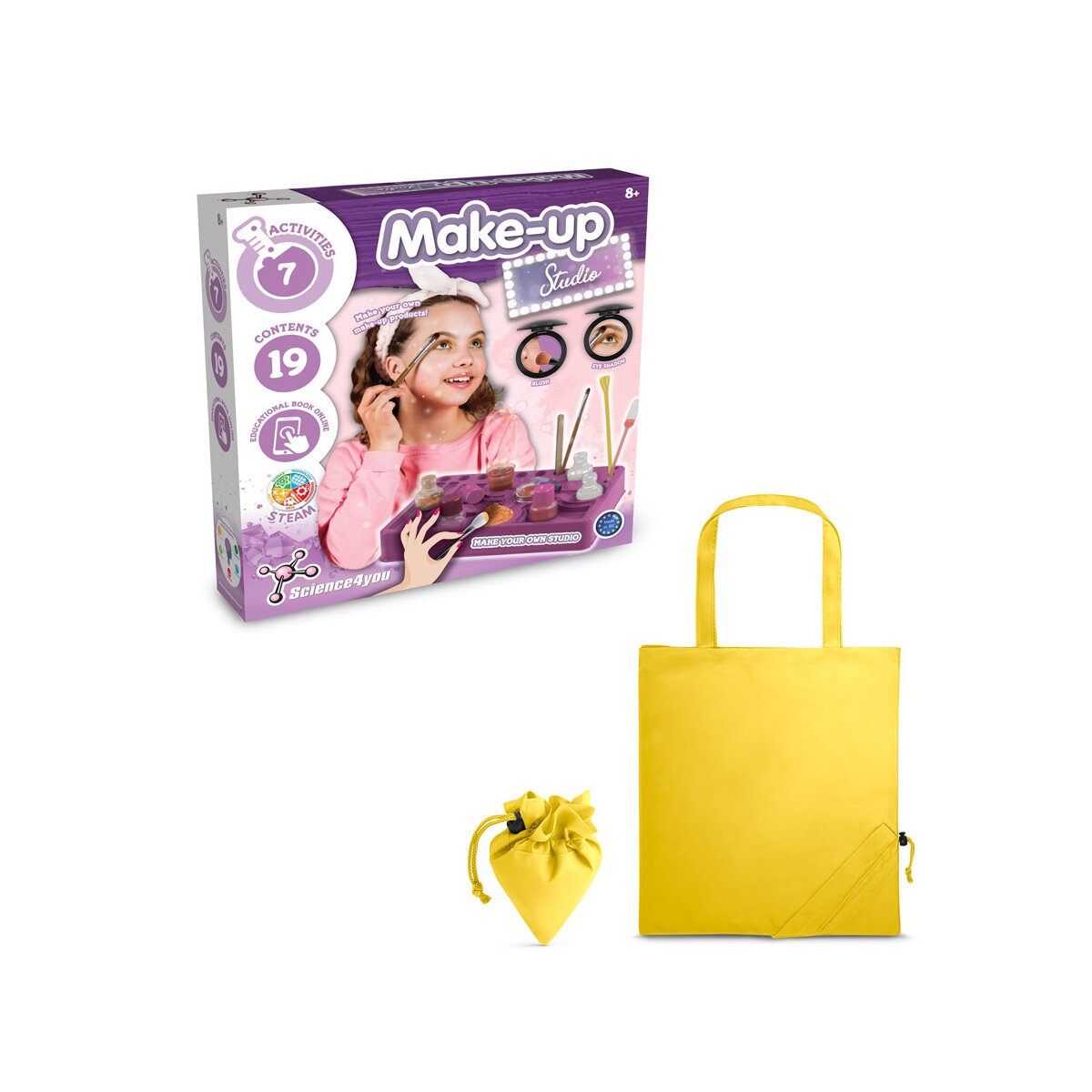 Makeup Studio Kit II. Gra edukacyjna dostarczany ze składaną torbą prezentową 190T - Żółty