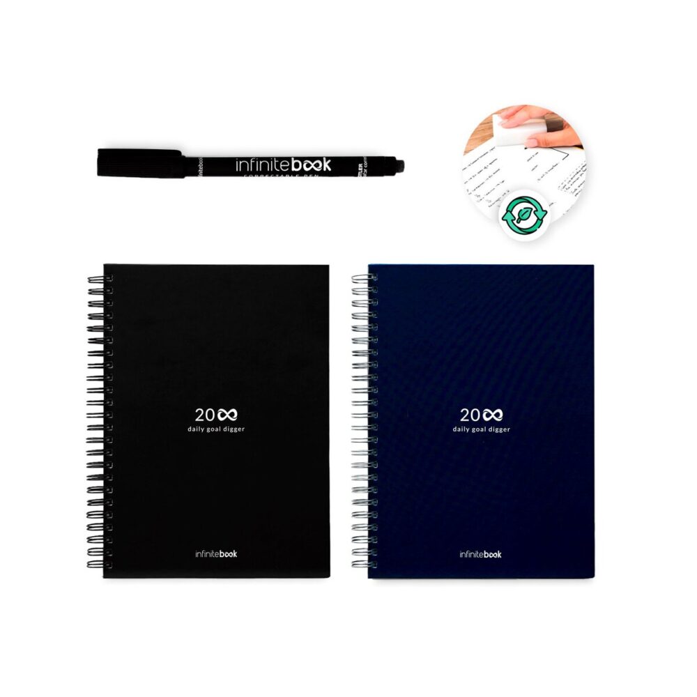 STARTER KIT INFINITE PLANNER A5 Zestaw zawiera „Infinite Diary”, zestaw do czyszczenia, marker i uchwyt na marker