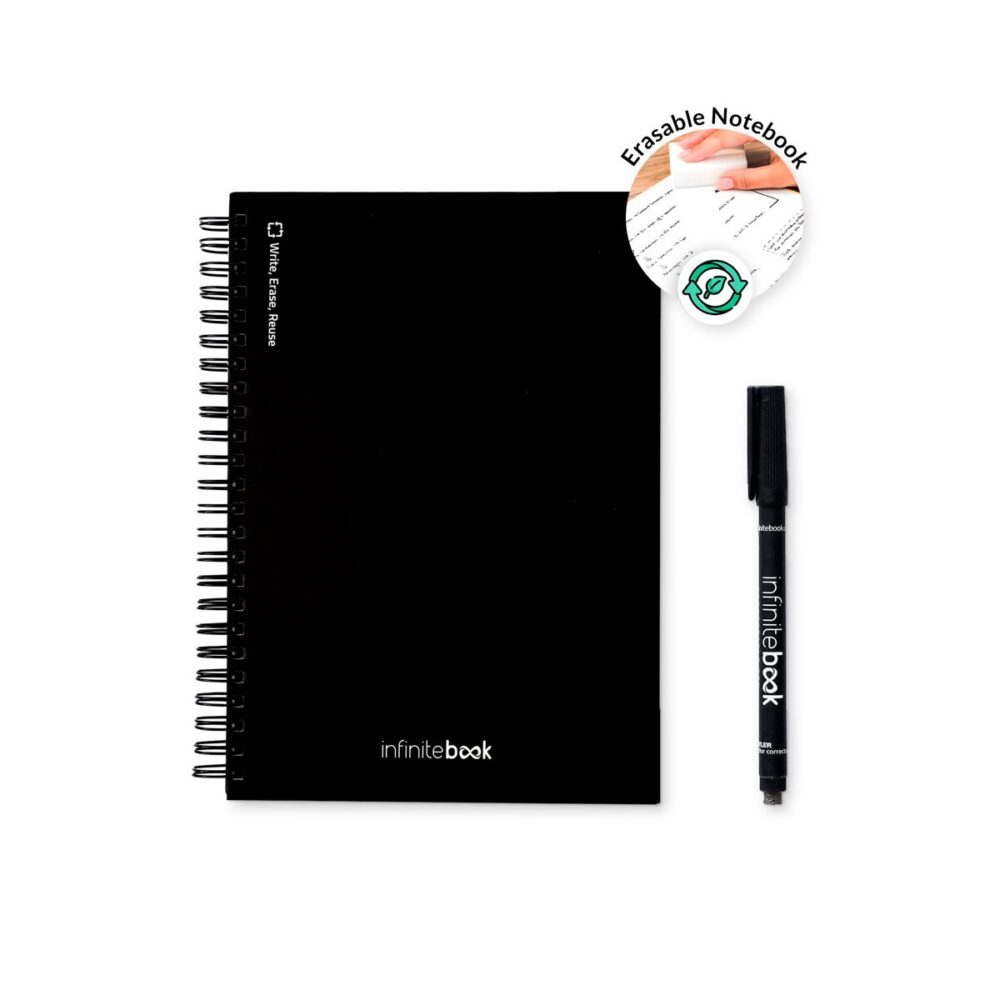 STARTER KIT INFINITEBOOK A5 Zestaw zawiera „Infinitebook”, zestaw do czyszczenia, marker i uchwyt na marker
