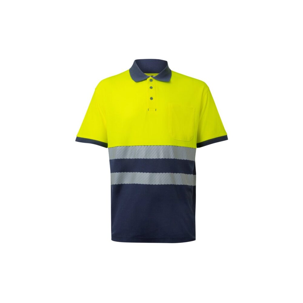 VL ACHELOUS. Dwukolorowa koszulka polo piqué (150 g/m²) z krótkim rękawem