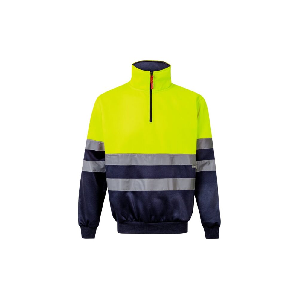 VL THOR. Dwukolorowa bluza (300 g/m²) z polaru poliestrowego (100%) - Granatowy
