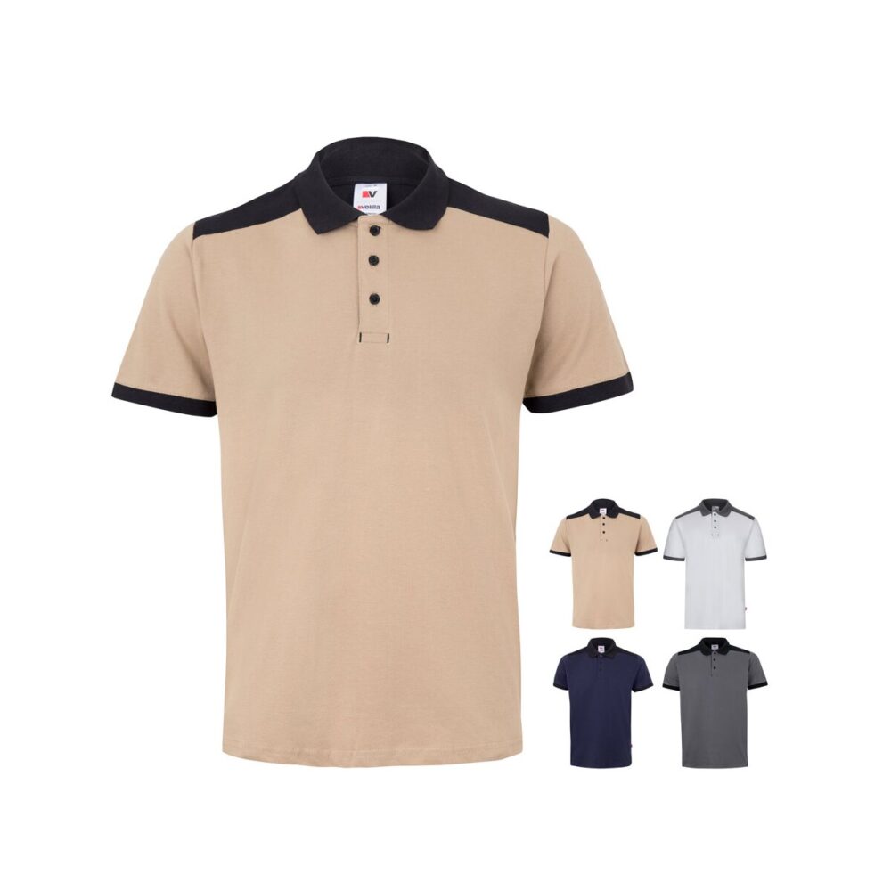 VL VELES Dwukolorowa koszulka polo piqué (180 g/m²), krótki rękaw, bawełna (60%) i poliester (40%)