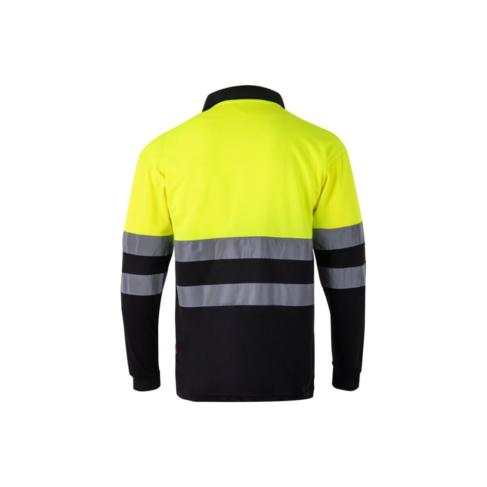 VL VULCAN Dwukolorowa koszulka polo w ptasie oczy (160 g/m²) z długimi rękawami, z poliestru (100%)
