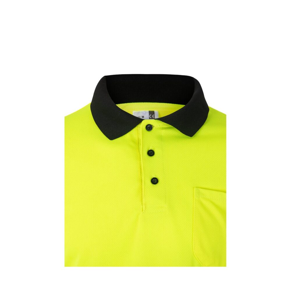 VL VULCAN Dwukolorowa koszulka polo w ptasie oczy (160 g/m²) z długimi rękawami, z poliestru (100%)