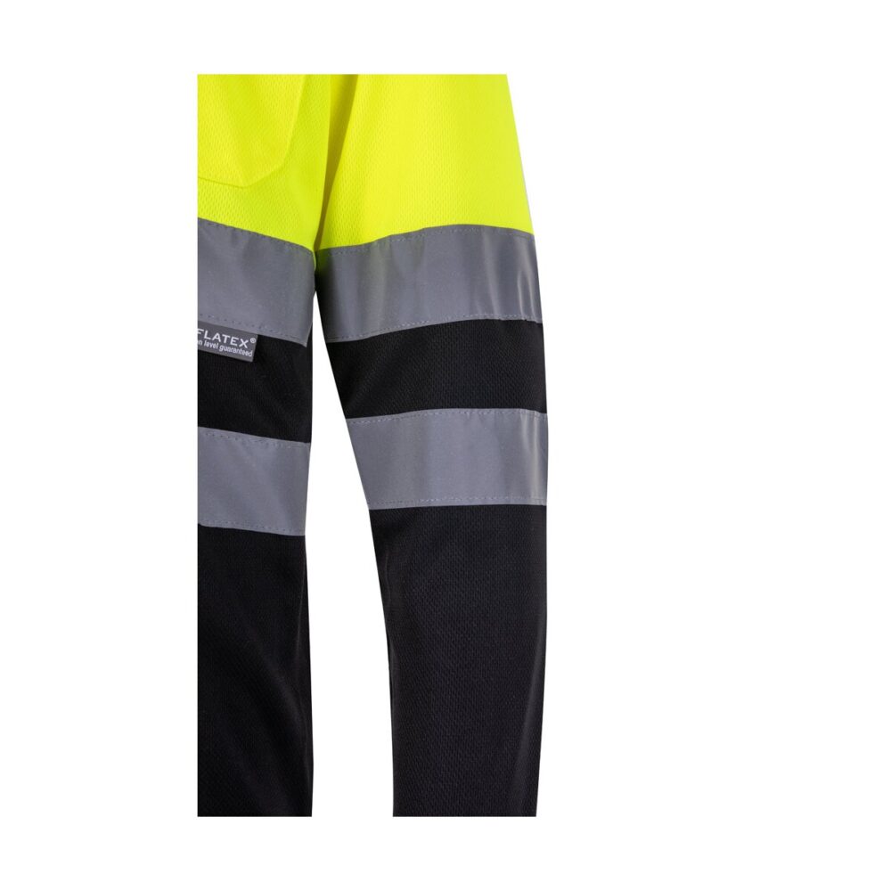VL VULCAN Dwukolorowa koszulka polo w ptasie oczy (160 g/m²) z długimi rękawami, z poliestru (100%)